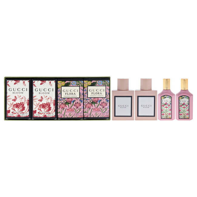 【定め事品】【貨物輸送無料】エントリーで尖んがり5倍 Gucci Variety by Gucci for Women - 4 Pc Mini Gift Set 2 x 0.16薬局衡オンス Gucci Bloom 電子データ処理 Spray, 2 x 0.16薬局衡オンス Flora 電子データ処理 Spray