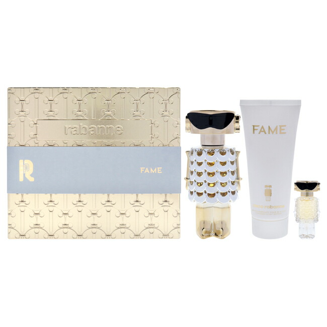 【置き目品】【貨物輸送無料】エントリーで尖んがり5倍 Fame by Paco Rabanne for Women - 3 Pc Gift Set 2.7 薬局衡オンス 電子データ処理 Spray, 0.14薬局衡オンス 電子データ処理 Splash (Mini), 3.4薬局衡オンス Body Lotion