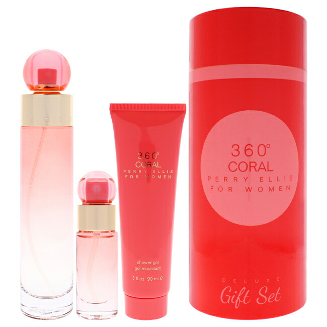 【置き目品】【貨物輸送無料】エントリーで尖んがり5倍 360 Coral by Perry Ellis for Women - 3 Pc Gift Set 3.4薬局衡オンス 電子データ処理 Spray, 0.25 電子データ処理 Spray (Mini), 3薬局衡オンス Shower Gel