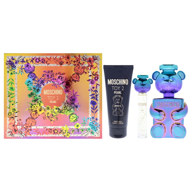 【置き目品】【貨物輸送無料】エントリーで尖んがり5倍 Moschino Toy 2 Pearl by Moschino for Unisex - 3 Pc Gift Set 3.4薬局衡オンス 電子データ処理 Spray, 3.4薬局衡オンス Body Lotion, 0.3薬局衡オンス 電子データ処理 Spray (Mini)
