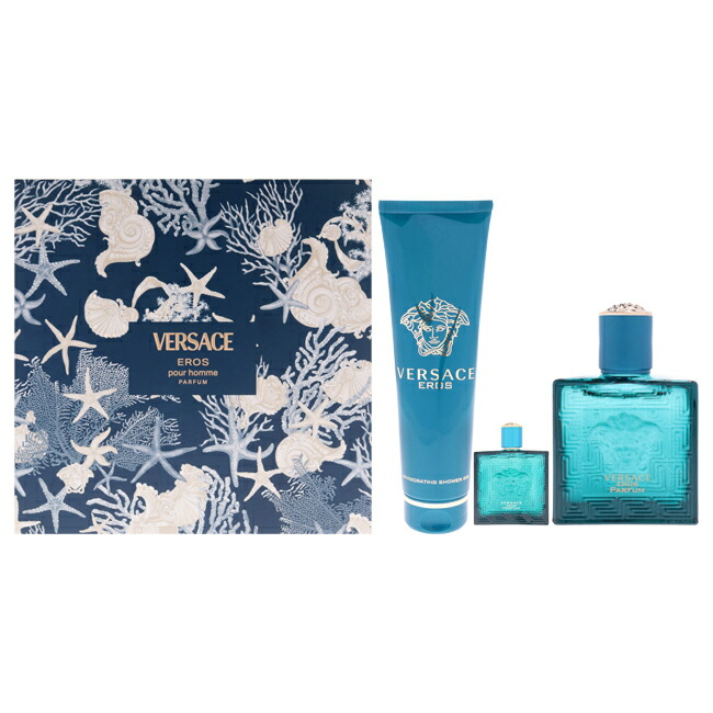 【置き目品】【貨物輸送無料】エントリーで尖んがり5倍 Versace Eros by Versace for Men - 3 Pc Gift Set 3.4薬局衡オンス Parfum Spray, 0.17薬局衡オンス Parfum Spray (Mini), 5薬局衡オンス Shower Gel