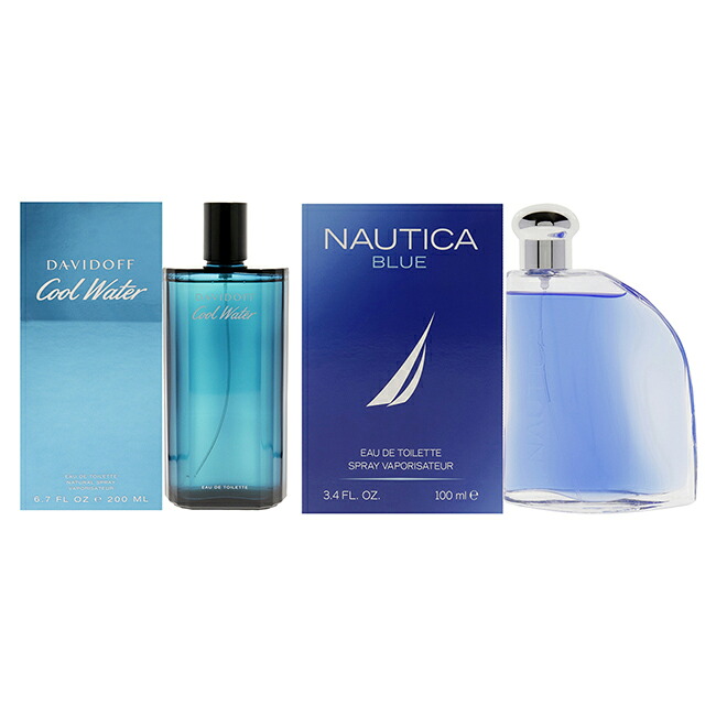【置き目品】【貨物輸送無料】エントリーで尖んがり5倍 Cool Water and Nautica Blue Kit by Various Designers for Men - 2 Pc Kit 6.7薬局衡オンス EDT Spray, 3.4 薬局衡オンス EDT Spray