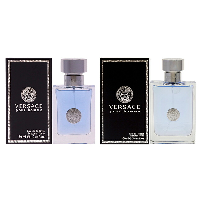 【置き目品】【貨物輸送無料】エントリーで尖んがり5倍 Versace Pour Homme Kit by Versace for Men - 2 Pc Kit 3.4 薬局衡オンス EDT Spray, 1 薬局衡オンス EDT Spray