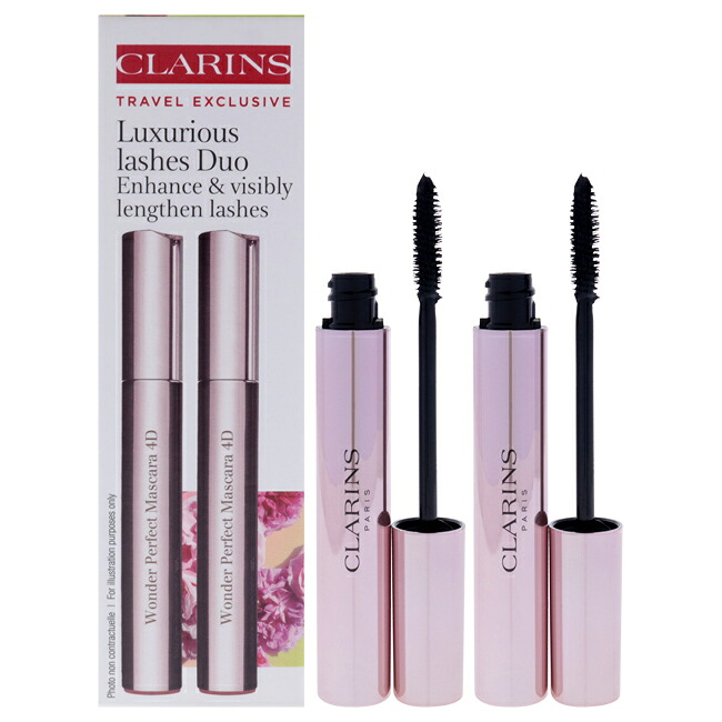 【置き目品】【貨物輸送無料】Luxurious Lashes Duo by Clarins for Women - 2 x 0.2 薬局衡オンス Mascara