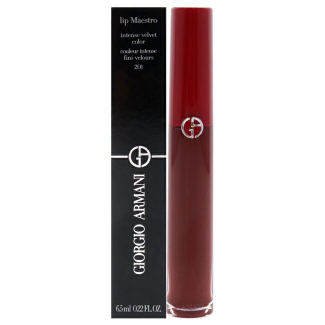 【置き目品】【貨物輸送無料】Lip Maestro Intense Velvet Color - 201 Dark Velvet by Giorgio Armani for Women - 0.22 薬局衡オンス Lipstick