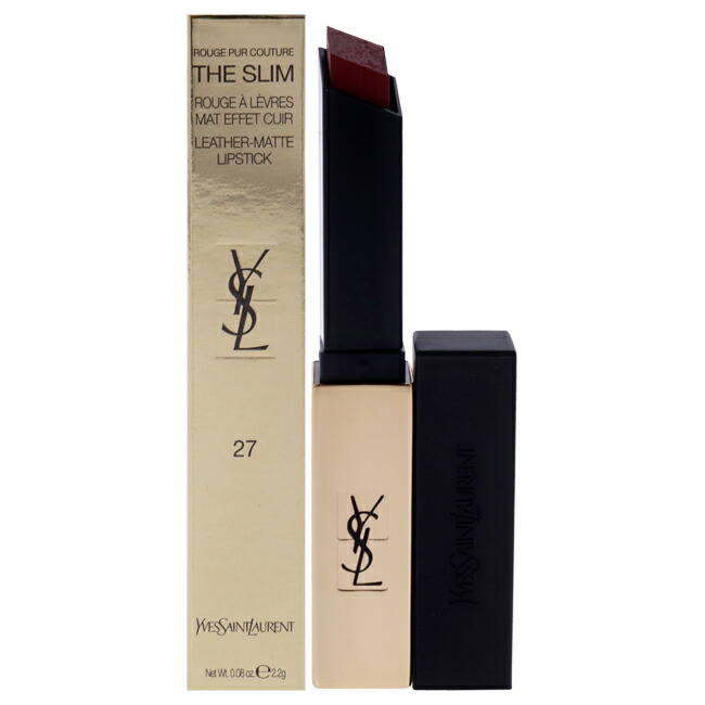 【置き目品】【貨物輸送無料】Rouge Pur Couture The Slim Matte Lipstick - 27 Conflicting Crimson by Yves Saint Laurent for Women - 0.08 薬局衡オンス Lipstick