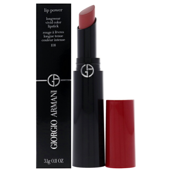 【置き目品】【貨物輸送無料】Lip Power Longwear Vivid Color Lipstick - 108 In Love by Giorgio Armani for Women - 0.11 薬局衡オンス Lipstick