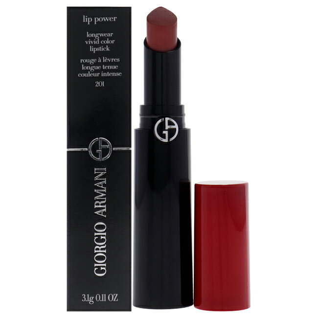 【置き目品】【貨物輸送無料】Lip Power Longwear Vivid Color Lipstick - 201 Majestic by Giorgio Armani for Women - 0.11 薬局衡オンス Lipstick