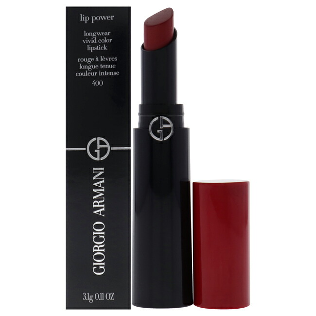 【置き目品】【貨物輸送無料】Lip Power Longwear Vivid Color Lipstick - 400 Four Hundred by Giorgio Armani for Women - 0.11 薬局衡オンス Lipstick