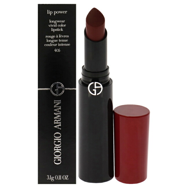 【置き目品】【貨物輸送無料】Lip Power Longwear Vivid Color Lipstick - 405 Sultan by Giorgio Armani for Women - 0.11 薬局衡オンス Lipstick