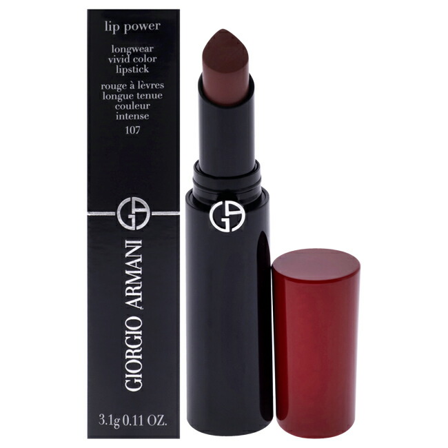 【置き目品】【貨物輸送無料】Lip Power Longwear Vivid Color Lipstick - 107 Sensual by Giorgio Armani for Women - 0.11 薬局衡オンス Lipstick