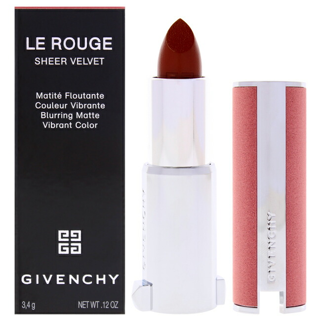 【置き目品】【貨物輸送無料】Le Rouge Sheer Velvet Matte Lipstick - 52 Brun Epice by Givenchy for Women - 0.12 薬局衡オンス Lipstick (Refillable)