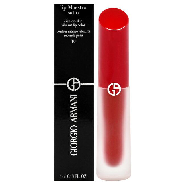 【置き目品】【貨物輸送無料】Lip Maestro Satin Long-Lasting Lipstick - 10 In Love by Giorgio Armani for Women - 0.13 薬局衡オンス Lipstick