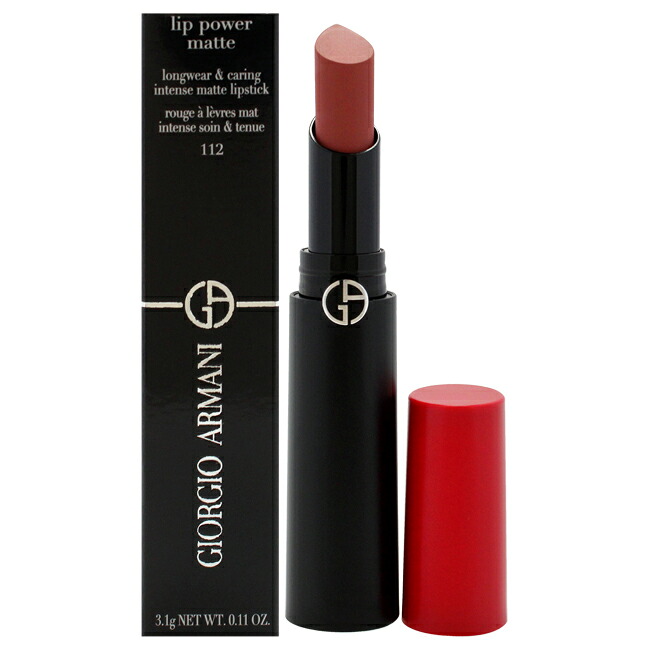 【置き目品】【貨物輸送無料】Lip Power Matte Longwear Lipstick - 112 Stylish by Giorgio Armani for Women - 0.11 薬局衡オンス Lipstick