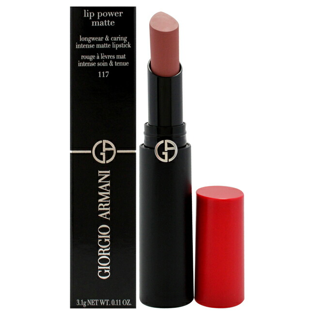 【置き目品】【貨物輸送無料】Lip Power Matte Longwear Lipstick - 117 Graceful by Giorgio Armani for Women - 0.11 薬局衡オンス Lipstick