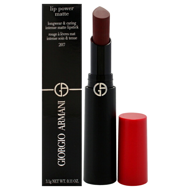 【置き目品】【貨物輸送無料】Lip Power Matte Longwear Lipstick - 207 Devoted by Giorgio Armani for Women - 0.11 薬局衡オンス Lipstick