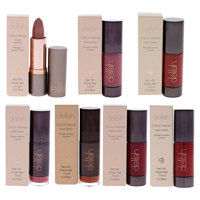 【置き目品】【貨物輸送無料】Colour Intense Cream Lipstick Kit by Delilah for Women - 7 Pc Kit 0.13 薬局衡オンス Lipstick - Whisper, Beau, Belle, Blossom, Breeze, Flame, Retro