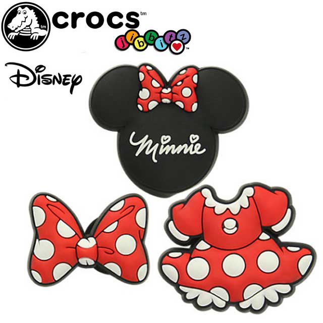 楽天市場 メール便送料無料 クロックス Crocs ジビッツ Jibbitz ディズニー ミニーマウス Minnie Mouse Pack ラバークロッグ用アクセサリー 3個セット Minnie F16 3pk Evid 3 シューマートワールド