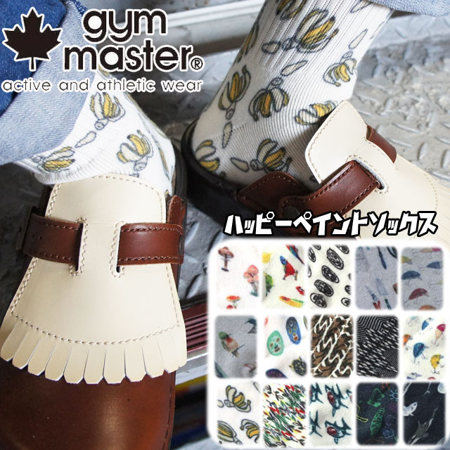 魅力的な ジムマスター gymmaster ハッピーペイントアンクルソックス メンズ レディース G957394 靴下 キノコ バナナ ルアー  覆面レスラー サメ 花 ネコ科 カヤック Smile コブダイ 魚 evid tudosobrebebe.com