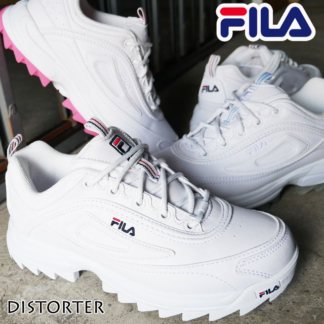 楽天市場 あす楽 フィラ Fila レディース スニーカー ディストーター ダッドスニーカー 厚底スニーカー ダッドシューズ ローカット 靴 ホワイト 白 F5170 送料無料 Evid シューマートワールド