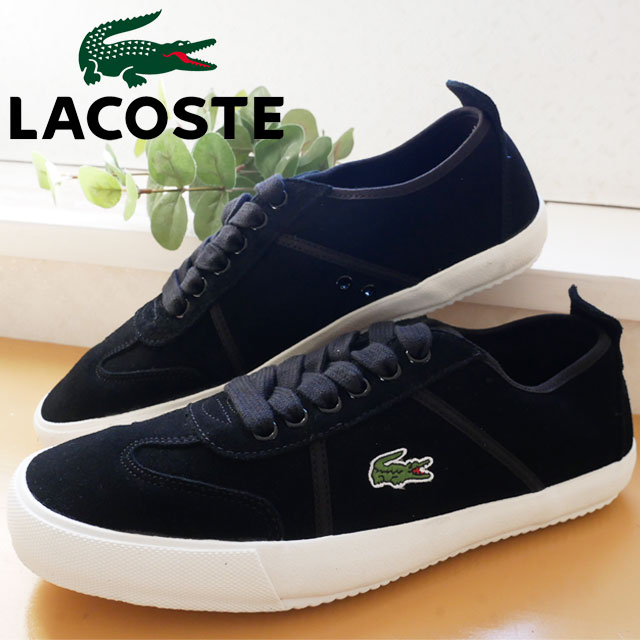 楽天市場 あす楽 ラコステ Lacoste メンズ スニーカー レザースニーカー ローカット スエード Contest 01 1 Cm 454 ブラック オフホワイト 黒 送料無料 Evid シューマートワールド