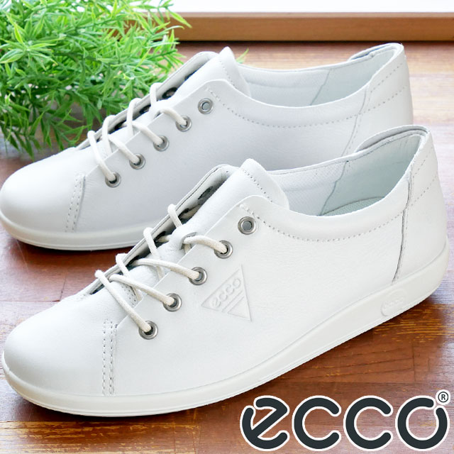 ecco エコー EU37 23.5 レザー スニーカー レースアップ ホワイト ecco エコー EU37 23.5 レザー スニーカー レースアップ