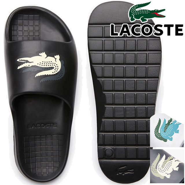LACOSTE ブラック スライドサンダル LACOSTE ラコステ サーブ スライド 3.0 123 1 SERVE SLIDE
