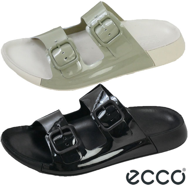送料無料 コンフォートサンダル サンダル レディース SS 春夏 新作 春新作 夏新作 人気 流行 定番 2023 ecco 206833 01001 01023 エコー スライドサンダル レザーサンダル ブラック セージ t15b-206833-1.jpg