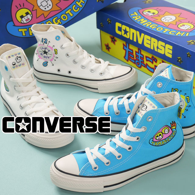 ＼ポイント7倍／コンバース レディース スニーカー オールスター タマゴッチ ハイ たまごっち コラボモデル ハイカット カジュアルシューズ 31310400 ブルー 31310401 ホワイト 靴 送料無料 最強翌日配送 evid2画像