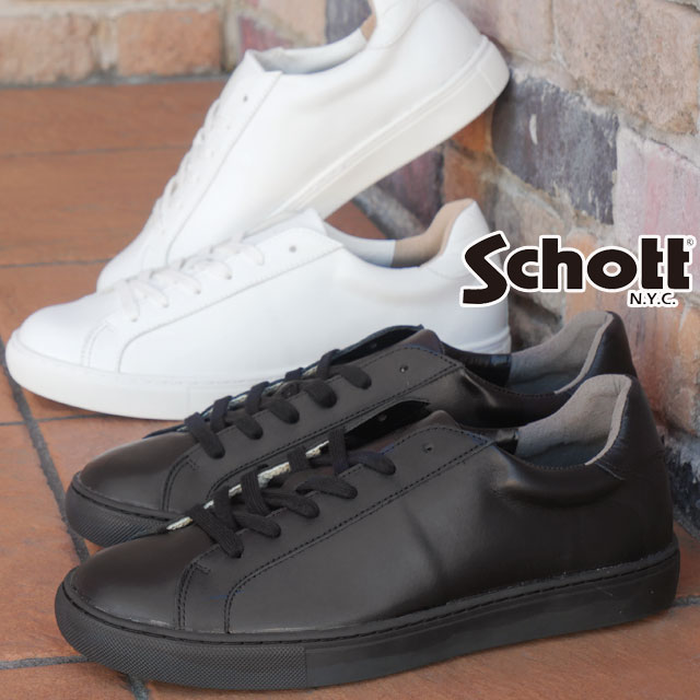 楽天市場】Schott ショット レザー スニーカー メンズ シンプル