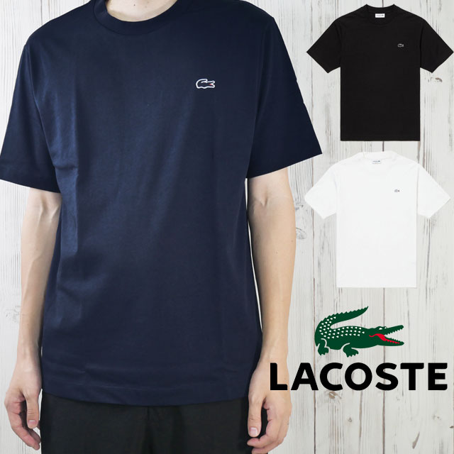 ラコステ Tシャツ メンズ TH5582 アウトラインクロッククルーネックTシャツ 半袖 トップス ティーシャツ カットソー ウエア アパレル 服 シンプル ワンポイント レディース わに 刺繍 ロゴ 綿100％ 丸首 白 黒 紺 evid メール便送料無料