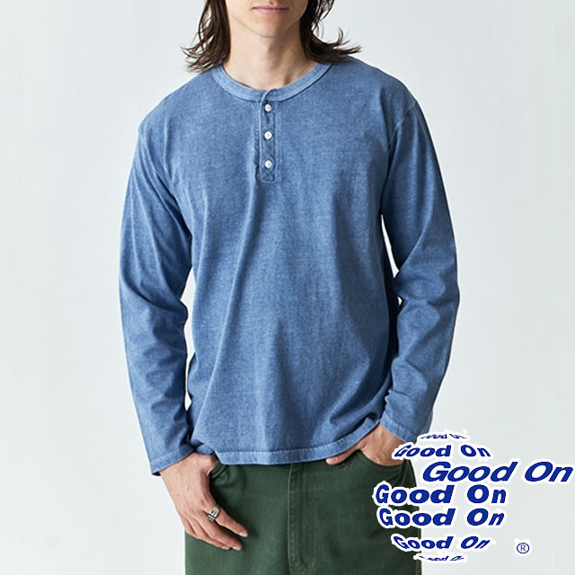 ＼最大10％クーポン有 4/15限定／グッドオン トップス メンズ GOLT1601P ロングスリーブヘンリーＴシャツ レディース ロンT 長袖 アパレル トップス ウェア ヘンリーネック 綿100％ 日本製 服 最強翌日配送 メール便送料無料 evid