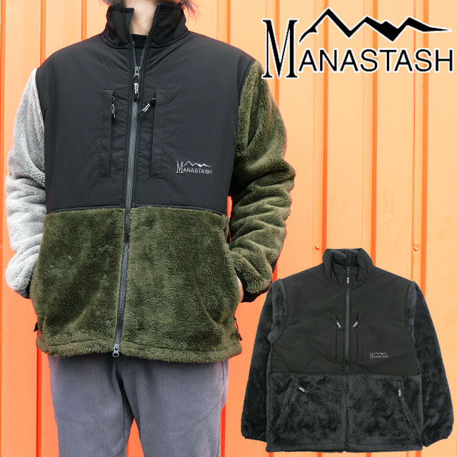 ＼クーポン有／マナスタッシュ ボアジャケット メンズ 792-5252003 ビッグフットジャケット アウター コート 保温 防寒 キャンプ アウトドア アパレル 長袖 上着 服 黒 クレイジー 最強翌日配送 送料無料