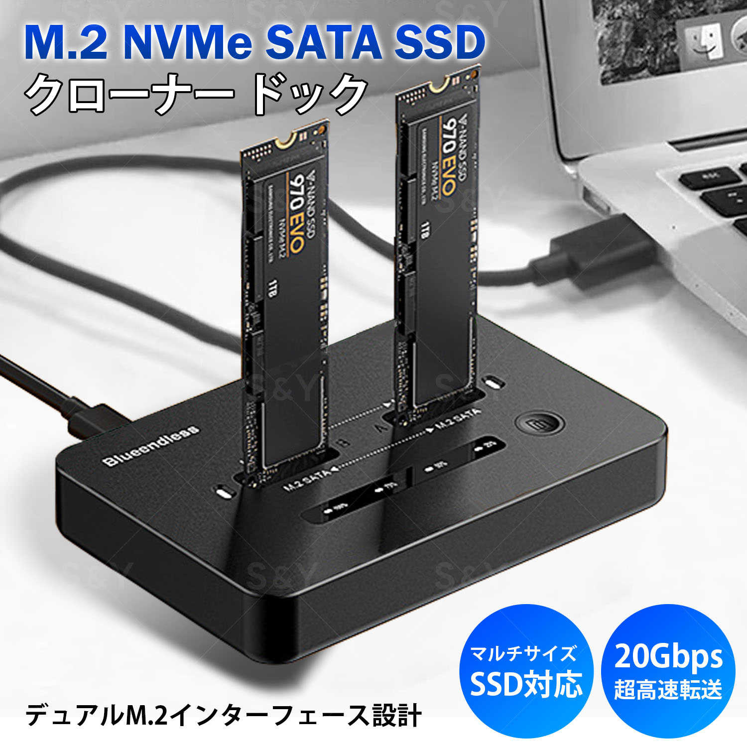 【百貨店SALE 継続期間制限事項10%OFF 14980円→13480円】Kurflo M.2 NVMe SATA SSD クローナー ドック デュアルベイ USB3.2 Gen2×2 20Gbps オフラインクローン相応う 2230 2242 2260 2280 22110全大いさ受け支える M.2 NVMe SATA SSD 縛ステイション 日本語書きあらわす書付き添い人