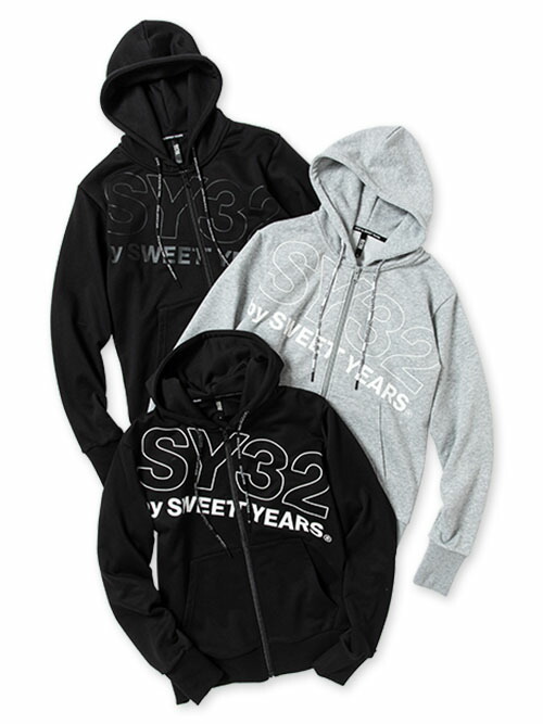 【30％OFF】パーカー フーディー ジップフーディー フィンガーホール ルーズシルエット S/M/L/XL/XXL LL/3L ◆SLASH BIG LOGO ZIP HOODIE◆ SY32 by SWEET YEARS エスワイサーティトゥバイスウィートイヤーズ [13007]