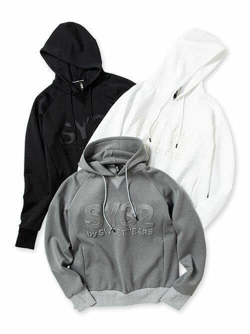 【30％OFF】パーカー フーディー プルオーバーフーディー ダンボールニット ストレッチ生地 S/M/L/XL/XXL LL/3L ◆DOUBLE KNIT EMBOSS 3D LOGO P/O HOODIE◆ SY32 by SWEET YEARS エスワイサーティトゥバイスウィートイヤーズ [13010]