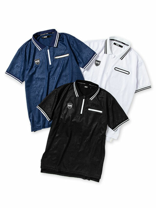 【15400円→30%OFF】ポロシャツ ジップポロシャツ ジップアップ ラインリブ 吸水速乾性 S/M/L/XL/XXL LL/3L ◆EMBOSS BOX LOGO ZIP POLO◆ SY32 by SWEET YEARS エスワイサーティトゥバイスウィートイヤーズ [13026]
