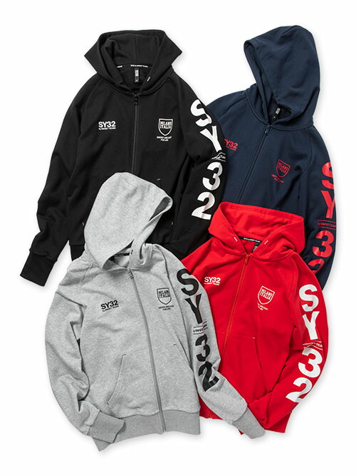 【30％OFF】パーカー フーディー ジップフーディー ロゴデザイン S/M/L/XL/XXL LL/3L ◆SHIELD LOGO ZIP HOODIE◆ SY32 by SWEET YEARS エスワイサーティトゥバイスウィートイヤーズ [13067]