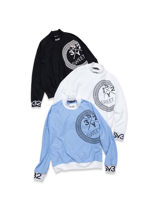 【17600円→30%OFF】コットンライク ロングスリーブモックネック◆CIRCLE GRAPHIC L/S MOCK SHIRTS｜WOMEN'S◆SY32 by SWEET YEARS GOLF[SYG-25S02W]