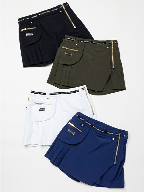 【23100円→30%OFF】Carvico REVOLUTIONAL ZENIT アシンメトリーショートパンツ◆CARVICO 425 SIDE PK SHORTS｜WOMEN'S◆SY32 by SWEET YEARS GOLF[SYG-25S20W]