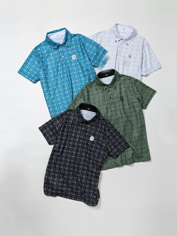 【18700円→30%OFF】カノコ台襟ポロシャツ◆BOX GRAPHIC KANOKO COLLAR SHIRTS｜MEN'S◆SY32 by SWEET YEARS GOLF[SYG-25SABS018]