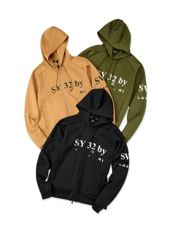 【OPEN祝する引き換え証散り散り中】ダブル編み物 ジップフーディー◆DOUBLEKNIT SEPARATE GRAPHIC ZIP HOODIE◆SY32 by SWEET YEARS  エスワイサーティトゥバイスウィートイヤーズ  [15515]