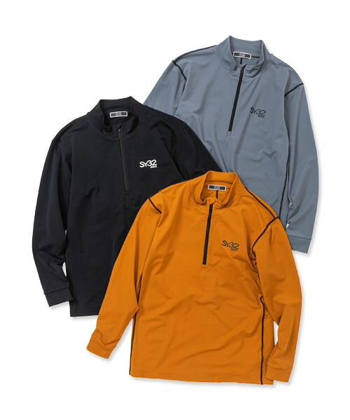 【OPEN祝する引き換え証散り散り中】ジップアップモックネックシャツ SY32ゴルフ 成人男性◆CARVICO ZIP UP MOCK NECK SHIRTS◆SY32 by SWEET YEARS GOLF[SYG-23A004ABS]