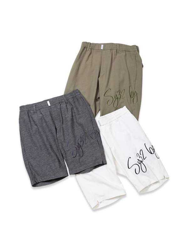 【20900円&rarr;30%OFF】オックスフォードストレッチ ショートパンツ◆SHELTERING DRY OX EMB SHORTS｜MEN'S◆SY32 by SWEET YEARS GOLF[SYG-25S047]｜SY32 by SWEET YEARS 店