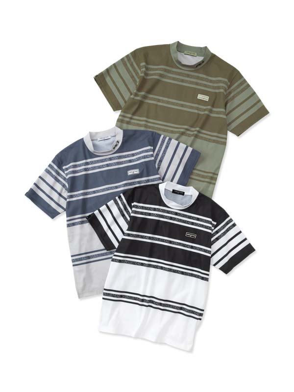 ボーダーメッシュモックネックシャツ◆BORDER MESH MOCK◆SY32 by SWEET YEARS GOLF[SYG-26S1-21]