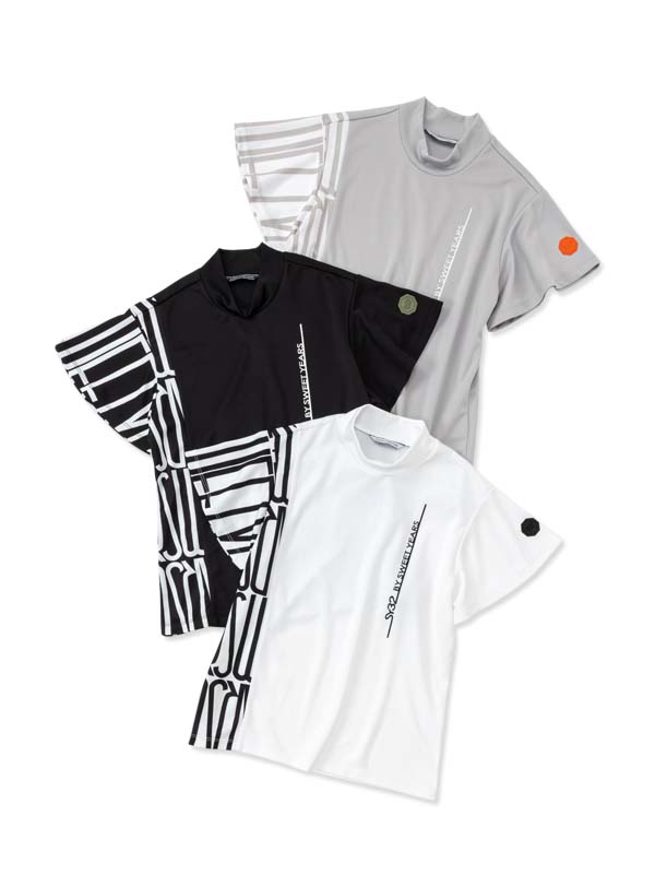 【15400円&rarr;10%OFF】サイドグラフィック モックネックシャツ[WOMENS]◆SIDE GRAPHIC MOCK◆SY32 by SWEET YEARS GOLF[SYG-26S8-11]｜SY32 by SWEET YEARS 店
