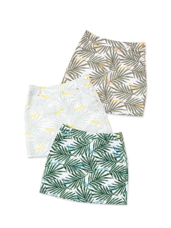 ボタニカルリーフグラフィック スコート◆PUNCHING GRAPHIC SKIRT◆SY32 by SWEET YEARS GOLF[SYG-26S8-17]