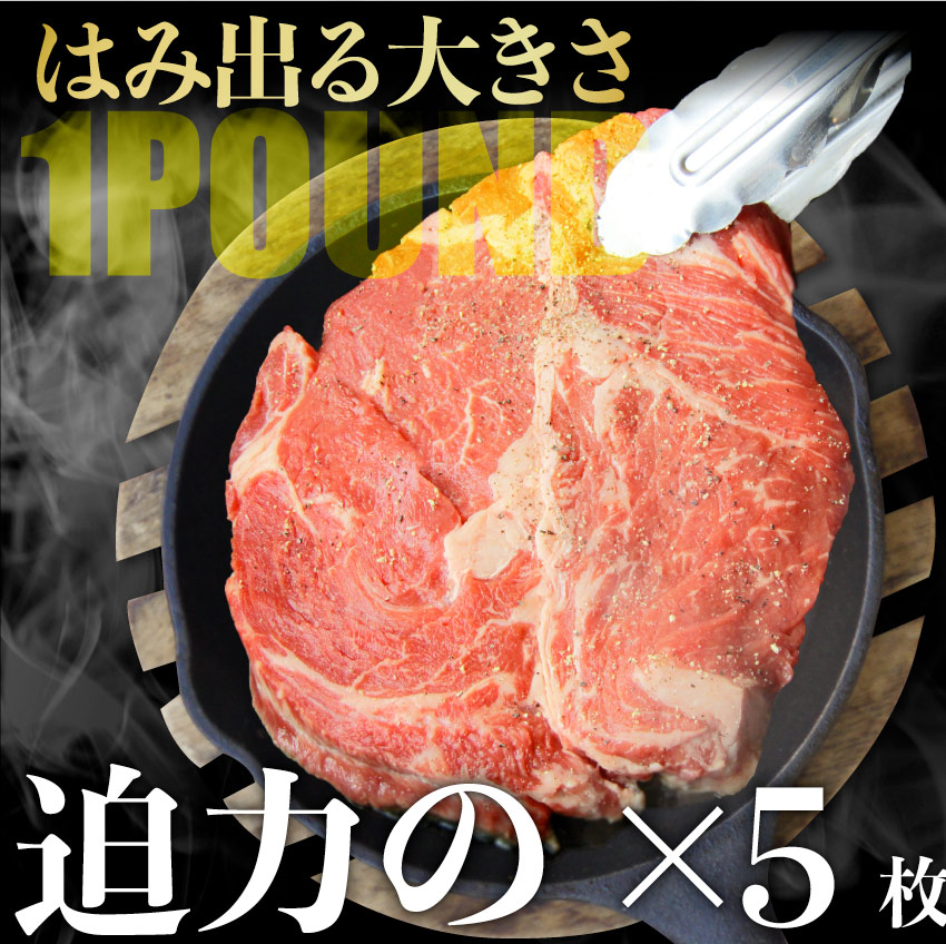 オープニング大放出セール 楽天市場 1ポンド ステーキ 5枚セット 牛肩ロース 450g 5枚 牛肉 牛 ブロック 送料無料 ワンポンド メガ盛り 熟成肉 1pound 焼肉セット 焼肉 ランキング1位 やきにくあす楽 お花見 花見 バーベキュー 肉 食材 セット バーベキューセット q