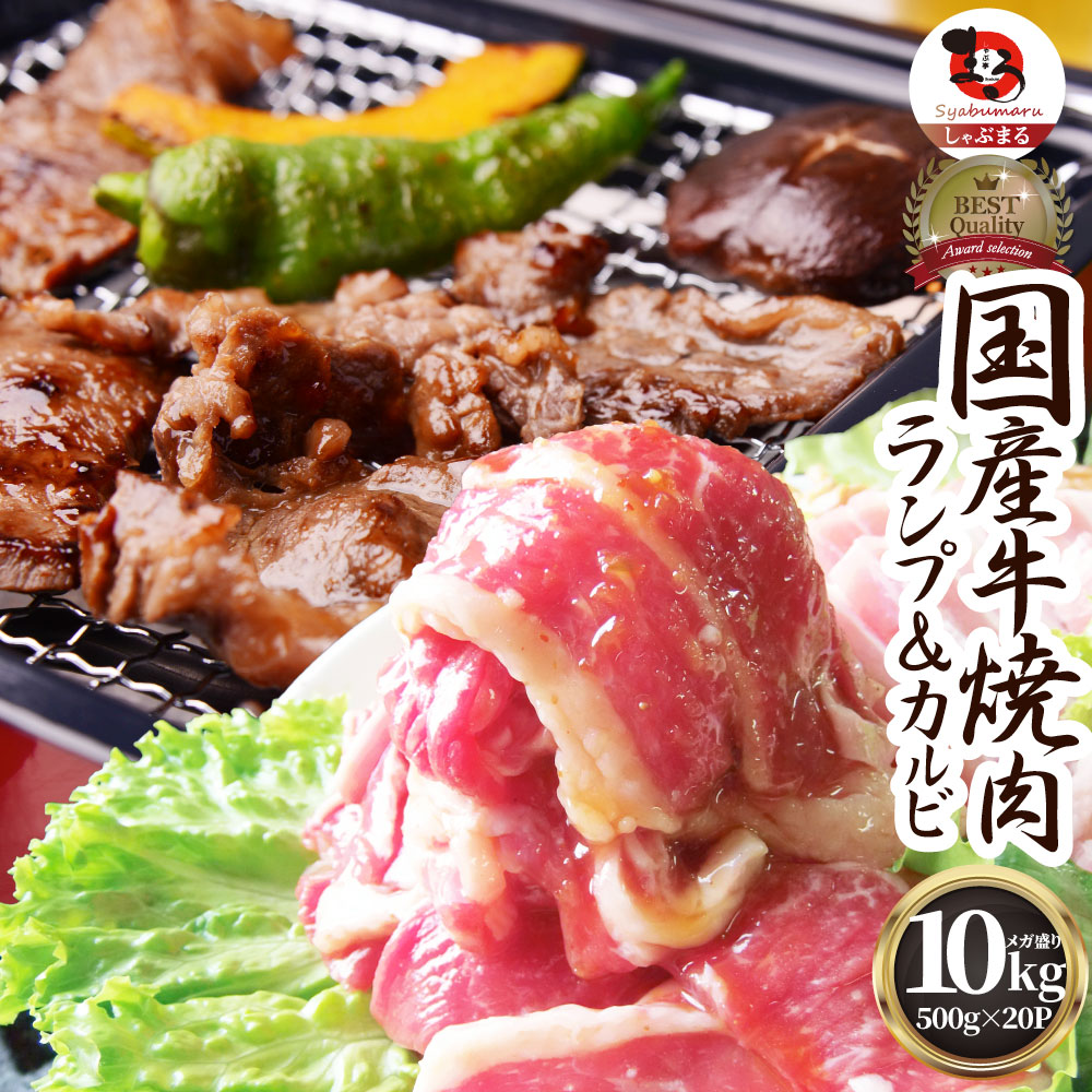 市場 牛肉 通販 500g×20P カルビミックス焼肉10kg お取り寄せ グルメ 送料無料 おトク 焼肉 赤身 贅沢 牛ランプ 国産 あす楽 お徳用  肉