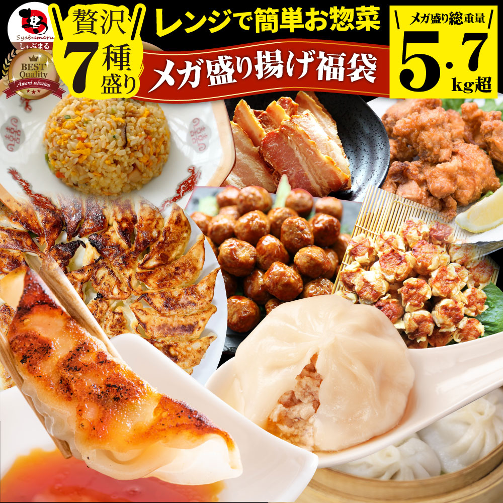 【クーポン使用で10%OFF】中華 点心 惣菜 《ギガ盛り総重量5.7kg》 福袋 冷凍 セット 餃子 焼売 小籠包 唐揚げ チャーハン 焼飯 肉団子 焼豚 肉 お歳暮 クリスマス ギフト 食べ物 食品 誕生日 プレゼント あす楽 通販 グルメ 誕生日